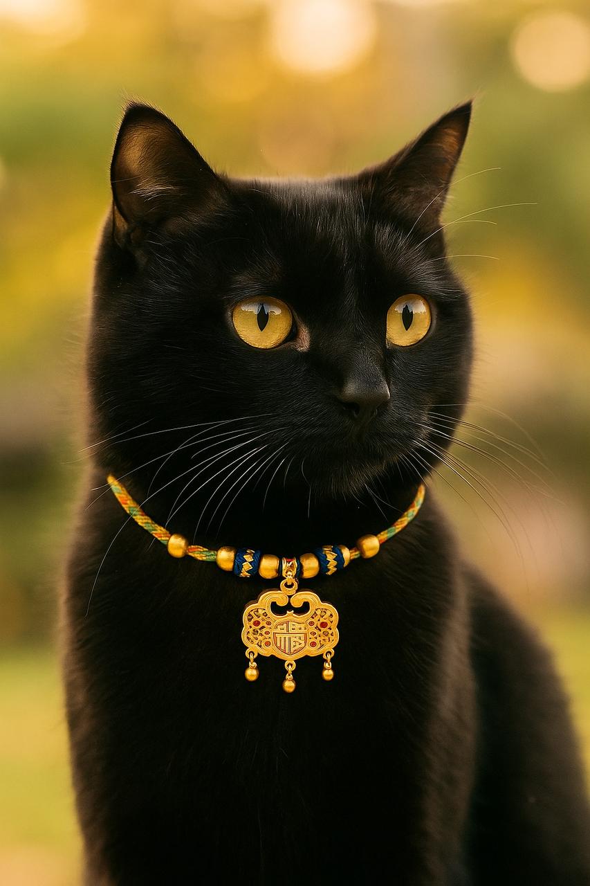 Feng Shui “Longevity Lock” Pet Collar | Blessing Charm for Cats & Dogs