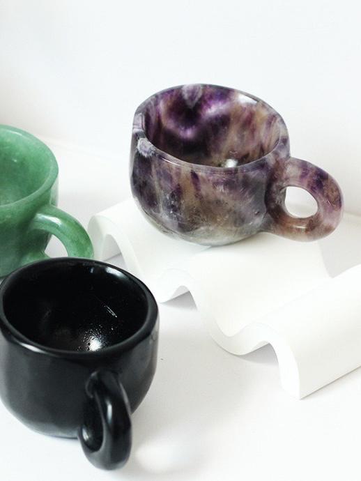 Natural Crystal Handled Teacup Collection