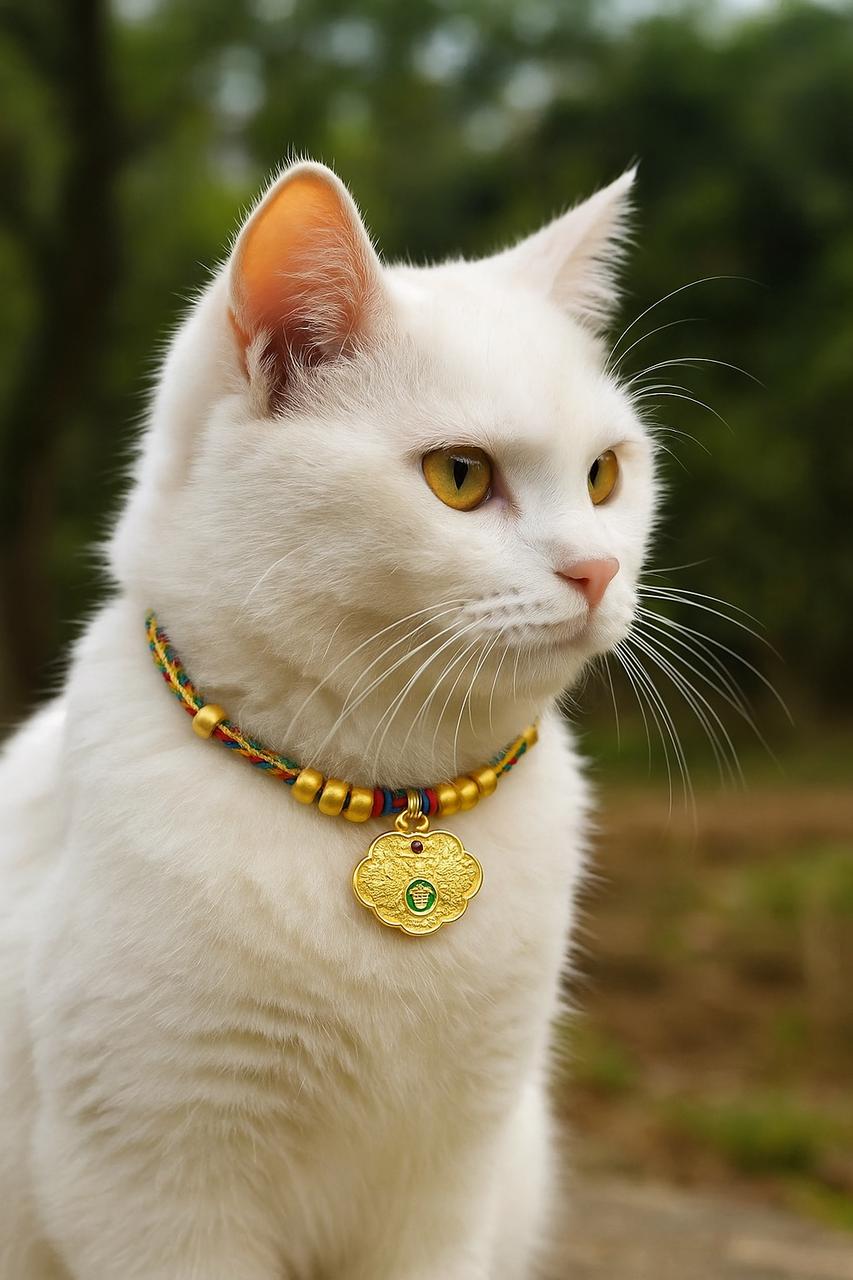Feng Shui “Longevity Lock” Pet Collar | Blessing Charm for Cats & Dogs