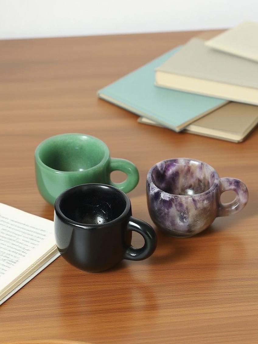 Natural Crystal Handled Teacup Collection