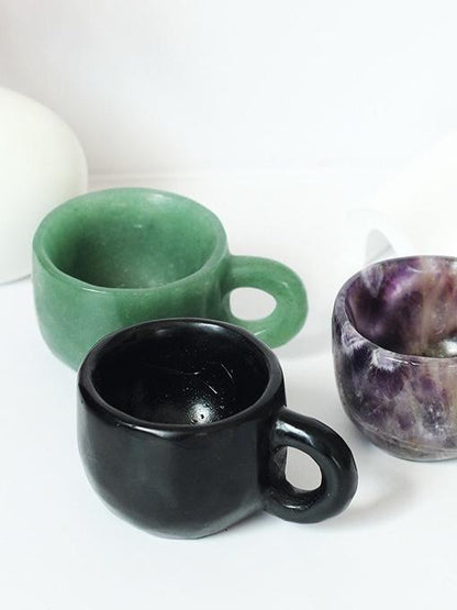 Natural Crystal Handled Teacup Collection