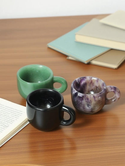 Natural Crystal Handled Teacup Collection